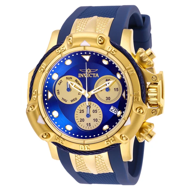 Invicta Subaqua Swiss Ronda Z60 Caliber Watch - 55.45mm, Gold, Blue (26966) kol saati