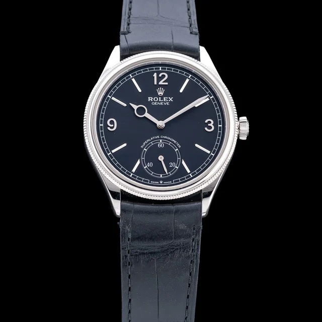 Rolex Pertetual 1908 18K White Gold Black Dial 210009N32332 kol saati