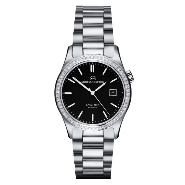 Sjöö Sandström Royal Steel Classic SS-1836-1-Black-Diamond kol saati