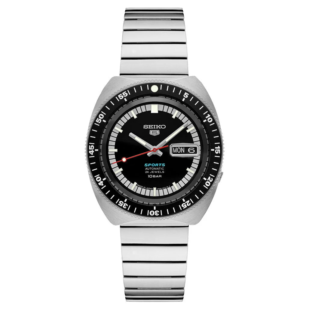 Seiko Sports 55th Anniversary Limited Edition Watch with Black Dial #SRPK17 kol saati