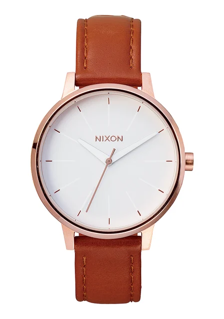 Nixon US Kensington Leather - Rose Gold / White A108-1045-00 kol saati