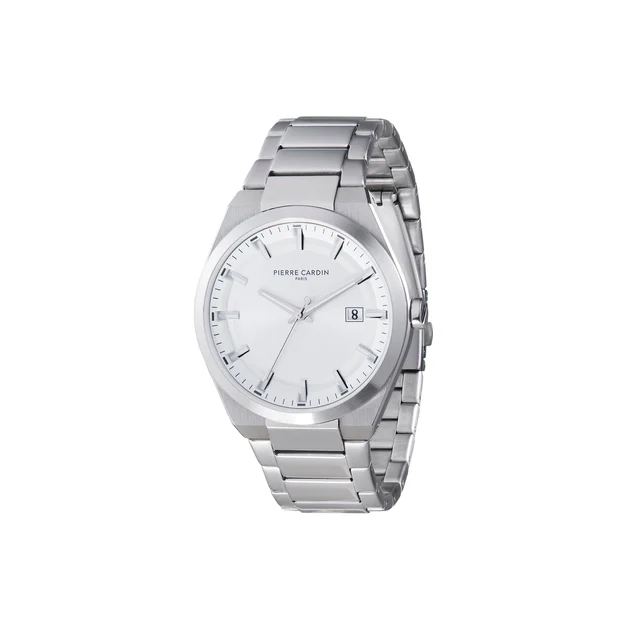 Batignolles Robust Stainless Steel watch with Silver White Dial with a Metal Links Strap C