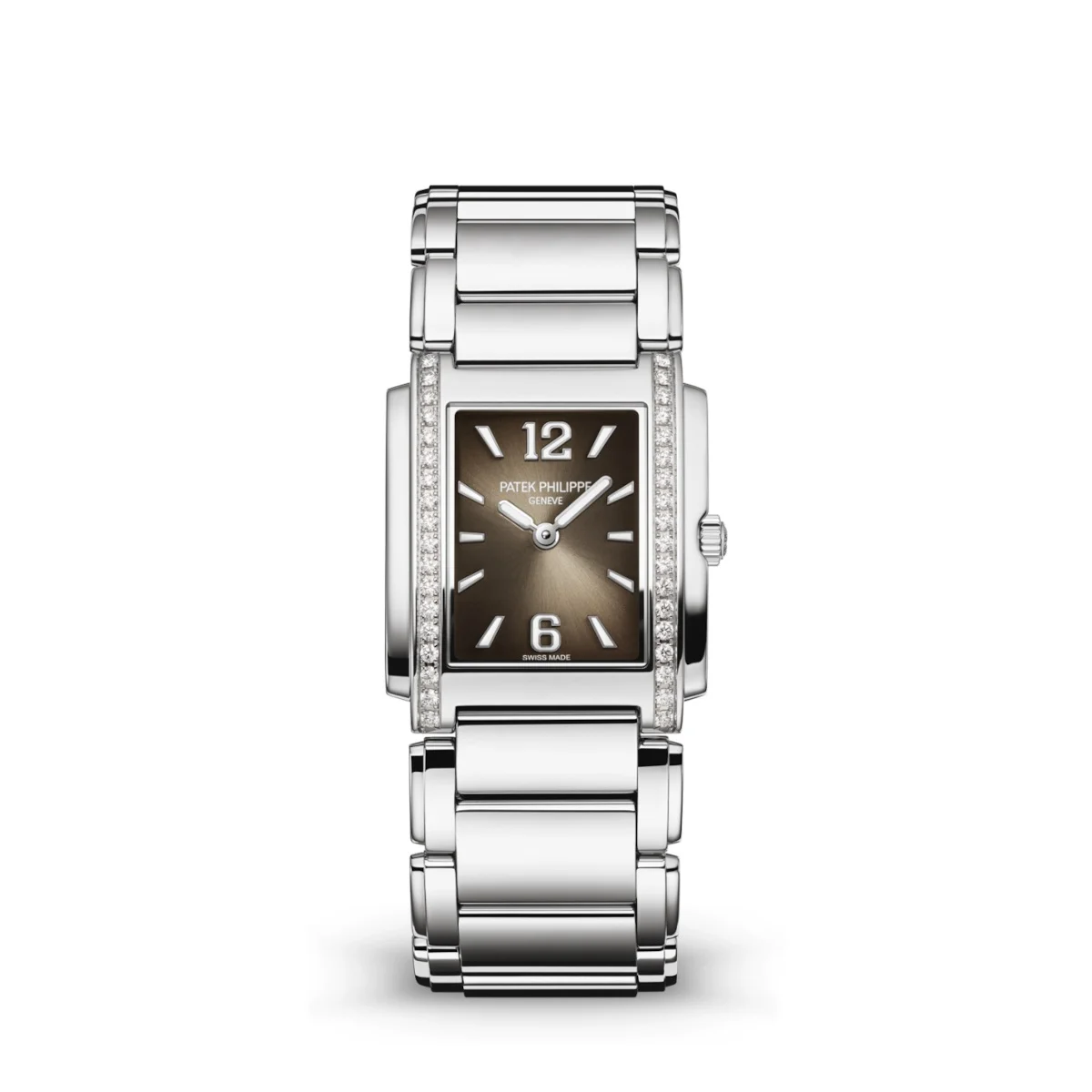 Patek Philippe Gray Dial Steel Brace Patek Philippe 4910-1200A-010 Twenty~4 Gray Dial Steel Brace 30 mm kol saati