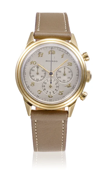 Movado Set Of Two Reference 49 038 / 19 048, Chronograph, 14K Yellow Gold / Stainless Stee