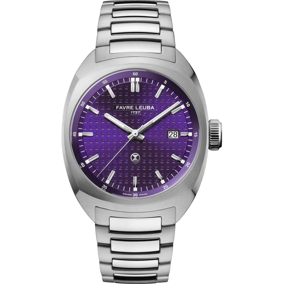 Favre Leuba Chief Date Purple Dial on Bracelet 00.20102.102.07.200 40 mm kol saati
