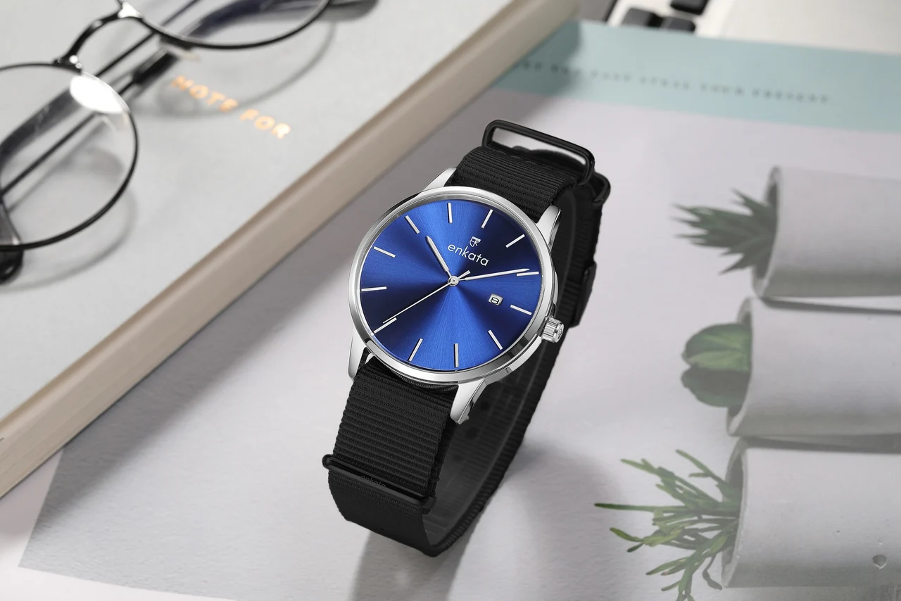 Enkatawatches Neptune Black Canvas 40 mm kol saati