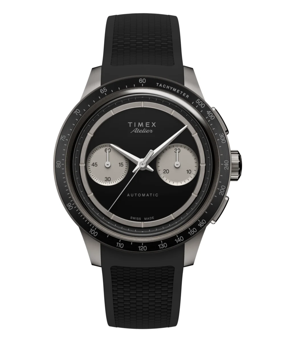 Timex Atelier Chronograph Automatic M1a Ti 42mm Swiss Made NBR Synthetic Rubber Strap TW6A028004A 42 mm kol saati