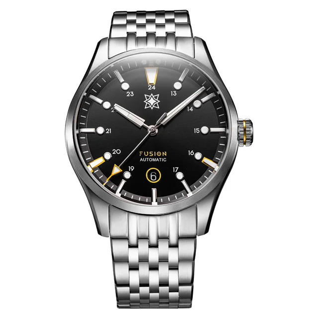 Second Hour Fusion Mk1 Watch with Black Dial #SEC-HOU-19 kol saati