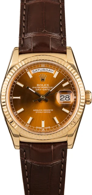 Rolex Day-Date 118138 Cognac Dial 118138COL kol saati