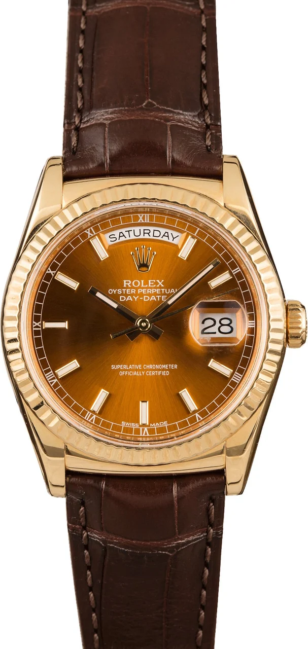 Rolex Day-Date 118138 Cognac Dial 118138COL kol saati