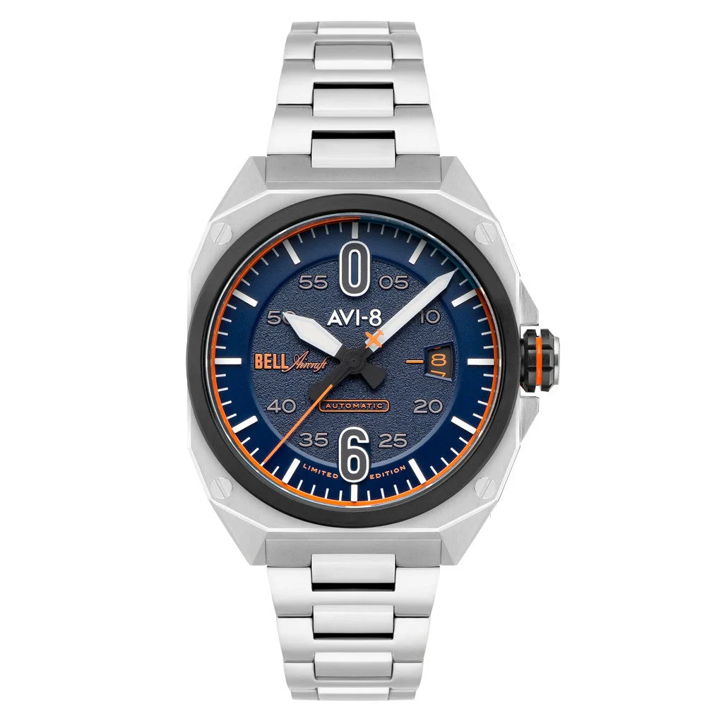 AVI-8 Bell X-1 Glamorous Glennis Automatic Buffalo Blue Ltd Edition Watch #AV-4106-11 kol saati