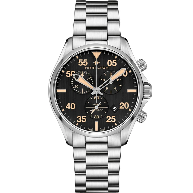 Hamilton Khaki Aviation Khaki Pilot Chrono Quartz H76722131 kol saati