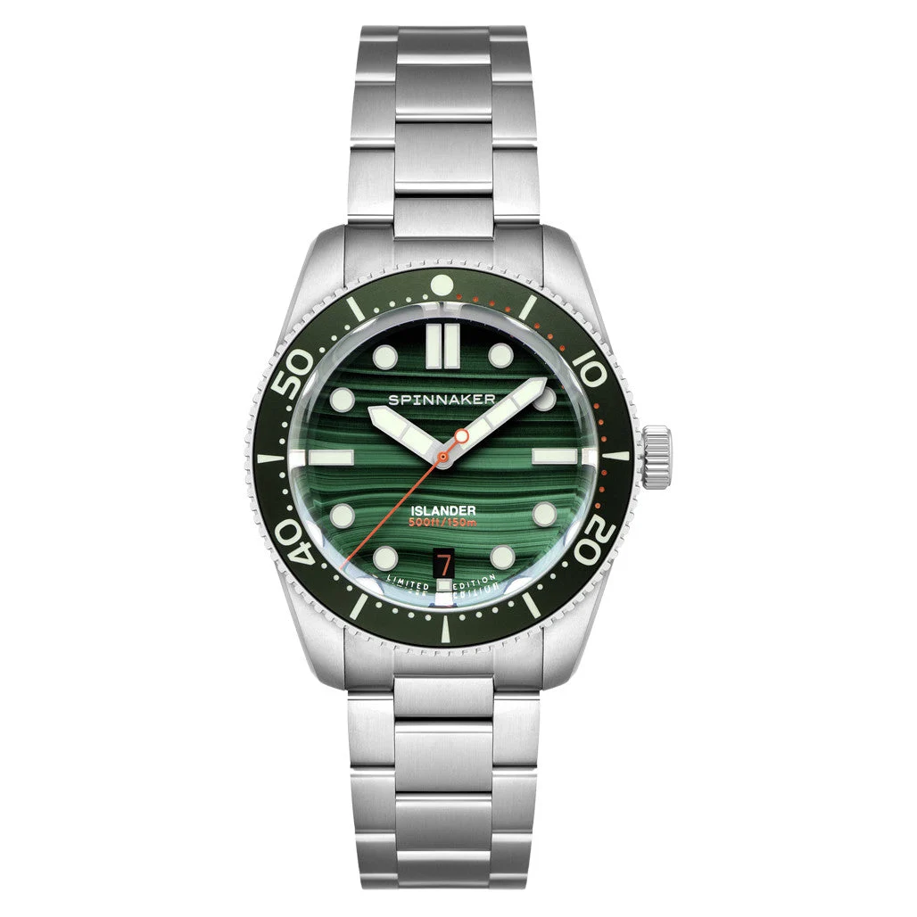 Spinnaker Islander 39mm Croft with Green Malachite Dial #SP-5149-LIW33 39 mm kol saati