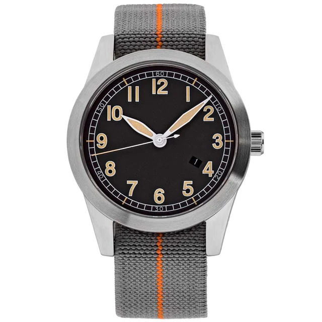 Islander USA Assembled Ameriquartz Field Watch with 40mm Stainless Steel Case and AR Sapph