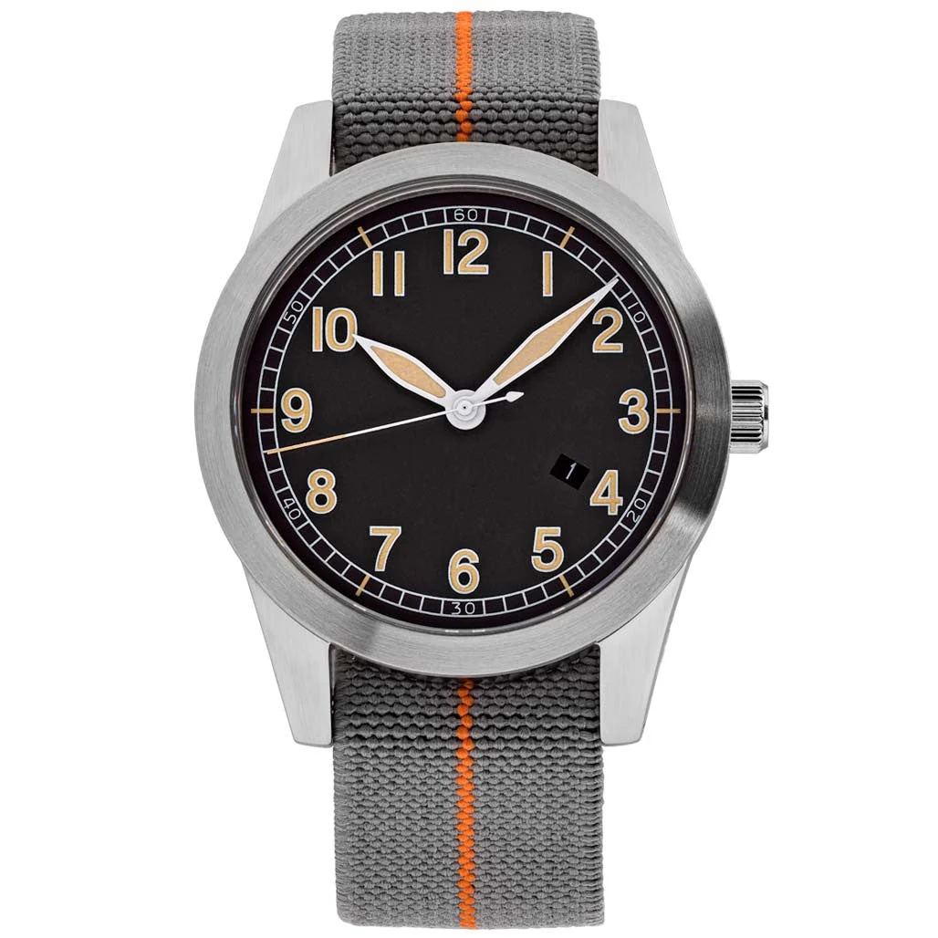 Islander USA Assembled Ameriquartz Field Watch with 40mm Stainless Steel Case and AR Sapphire Crystal #ISL-78 40 mm kol saati