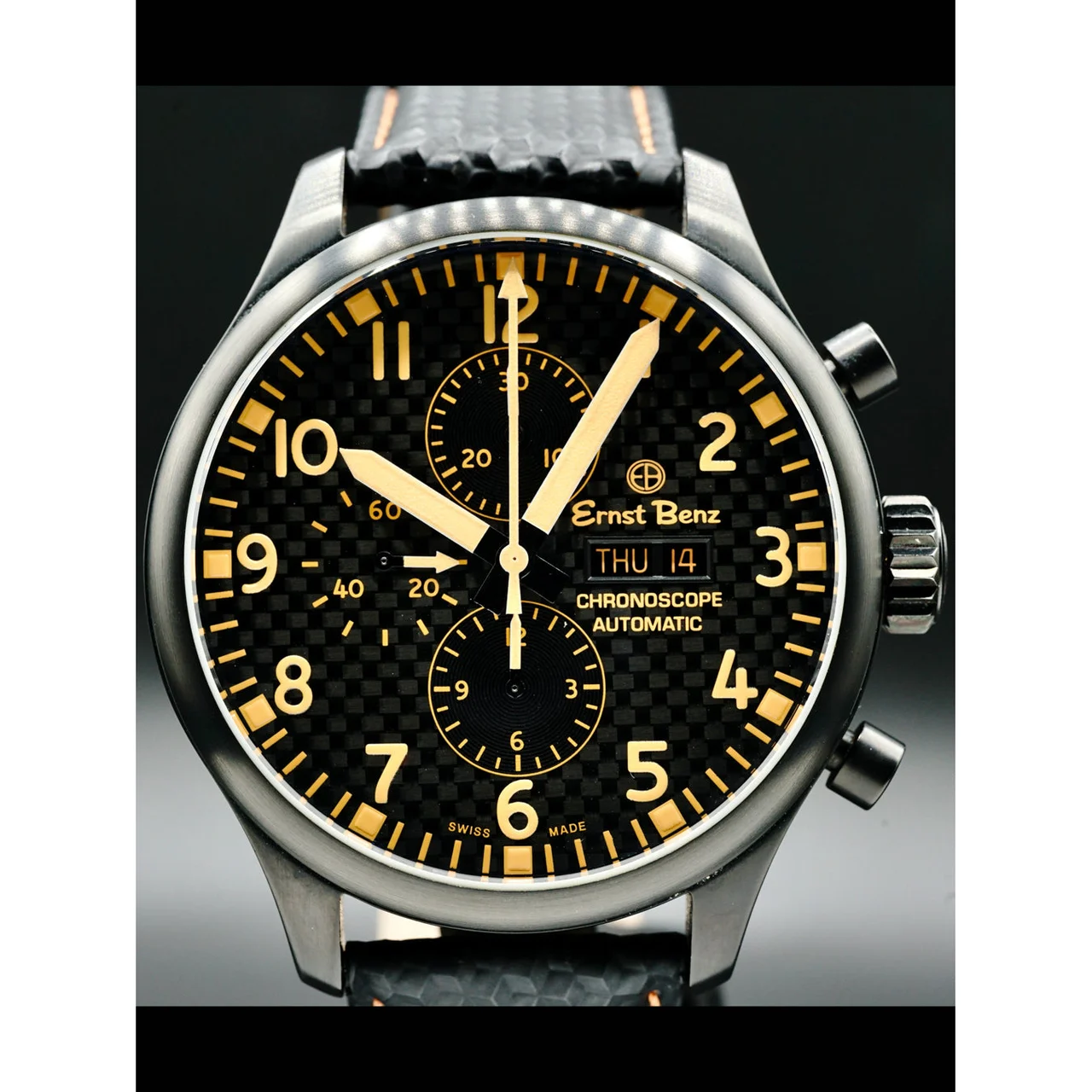 Ernst Benz Chronoscope PVD GC10176N-CF 210000019691 47 mm kol saati