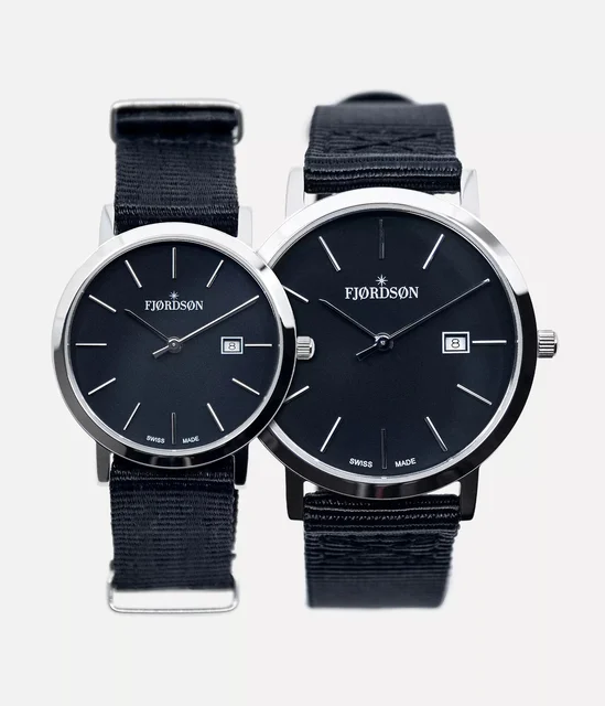 Fjordson Black Dial With Black Nato Strap - Matching Couple Wat #91 | Black Dial With Blac
