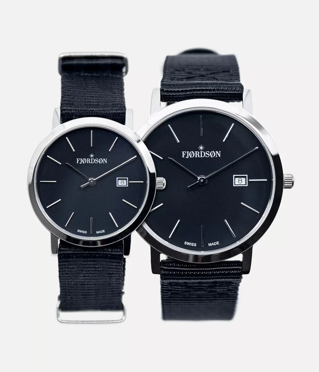 Fjordson Black Dial With Black Nato Strap - Matching Couple Wat #91 | Black Dial With Black Nato Strap - Matching Couple Wat 32 mm kol saati