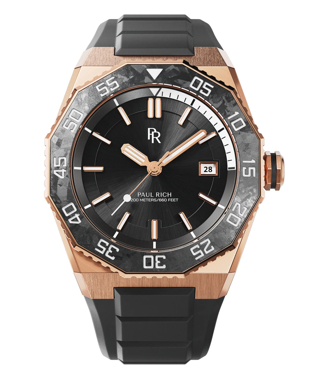 Paul Rich Aquacarbon Pro PR202411 - Rose Gold Black 43 mm kol saati