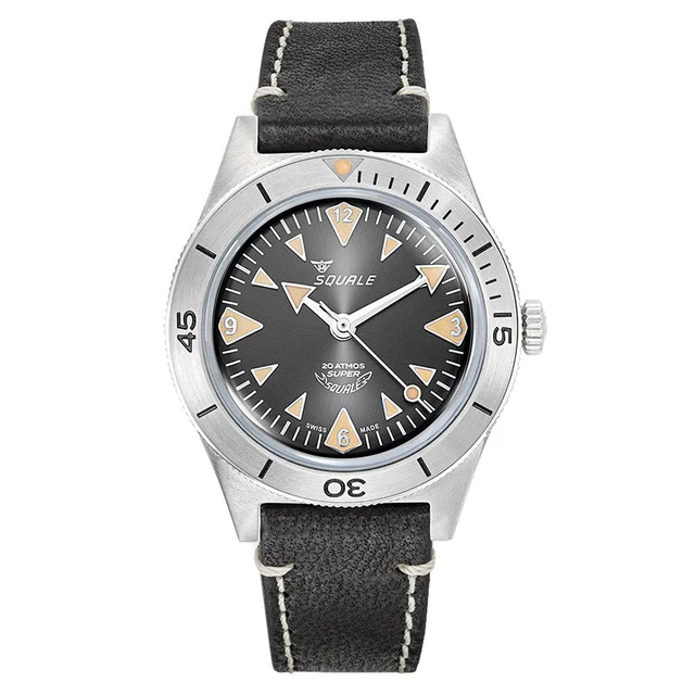 Squale "Super- " Big Arrows Skin Diver with Radiant Black Dial #SUPERSSABK.PN kol saati