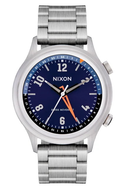 Nixon US Drifter GMT - Silver / Midnight Sunray A1422-5289-00 kol saati