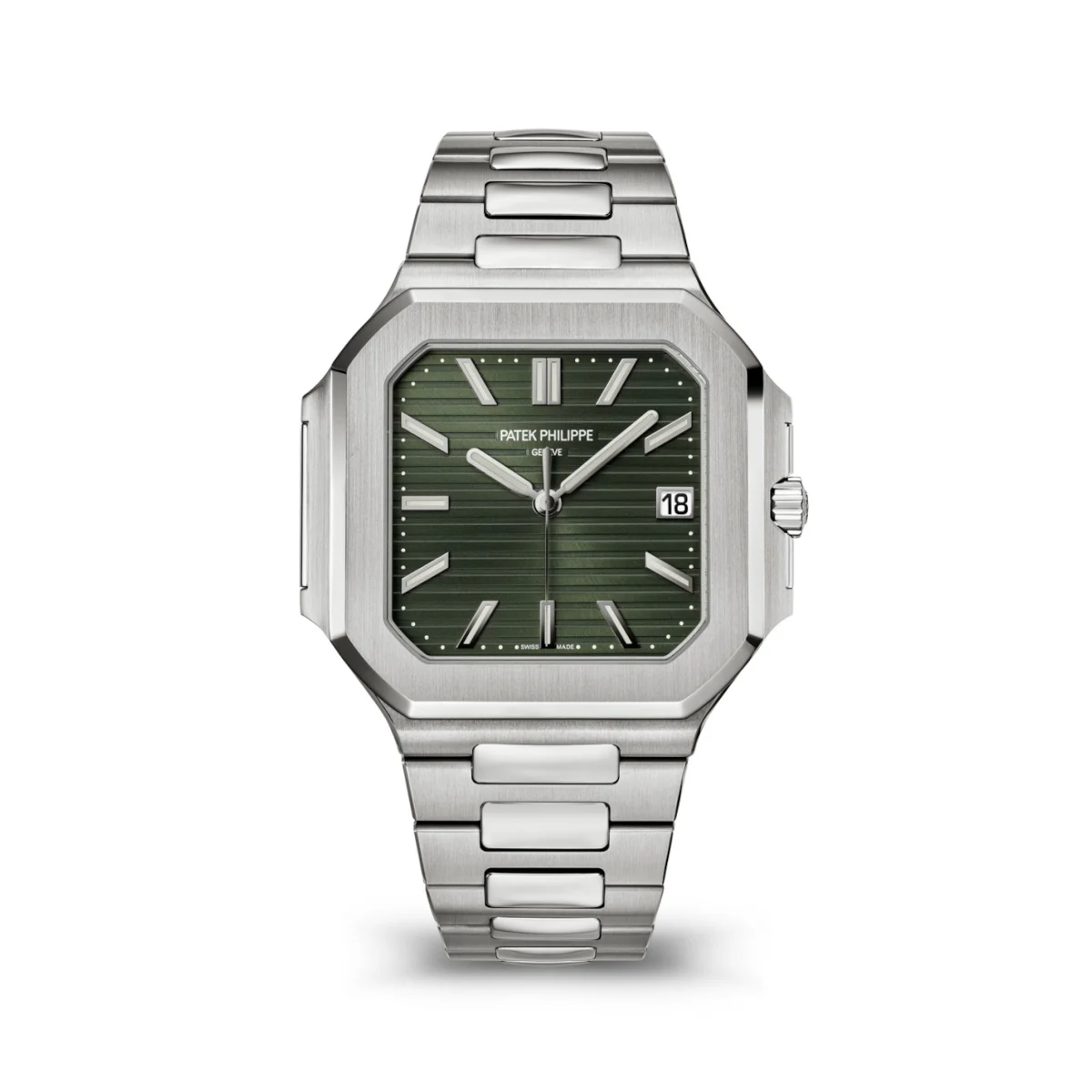 Patek Philippe Cubitus Green Dial Steel Bracelet Patek Philippe 5821-1A-001 Cubitus Green Dial Steel Bracelet 45 mm kol saati