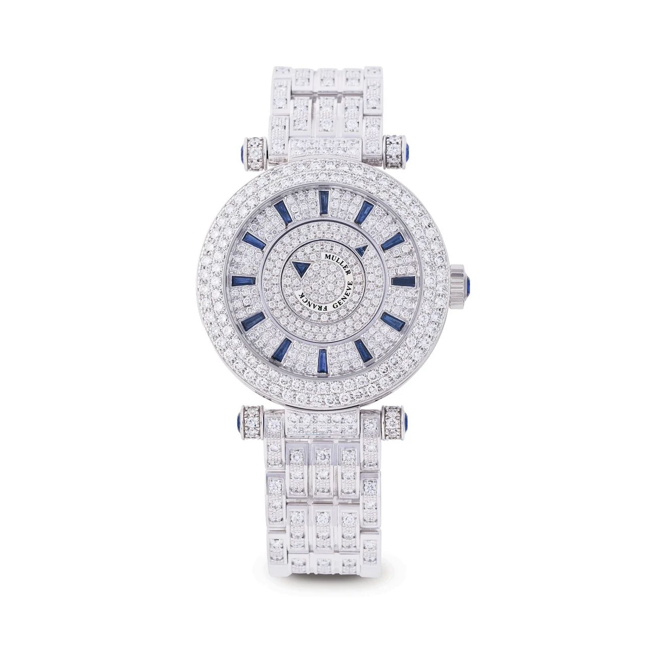 Franck Muller FRANCK MULLER, REF. DM.39.D.2R.CD.SA.BH, DOUBLE MYSTERY, DIAMOND AND SAPPHIIRE, 18K WHITE GOLD kol saati