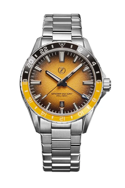 Zelos Spearfish GMT Bumblebee Yellow kol saati