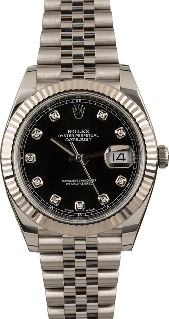 Rolex Datejust 41 Ref 126334 Black Diamond Dial 126334BKDJ kol saati