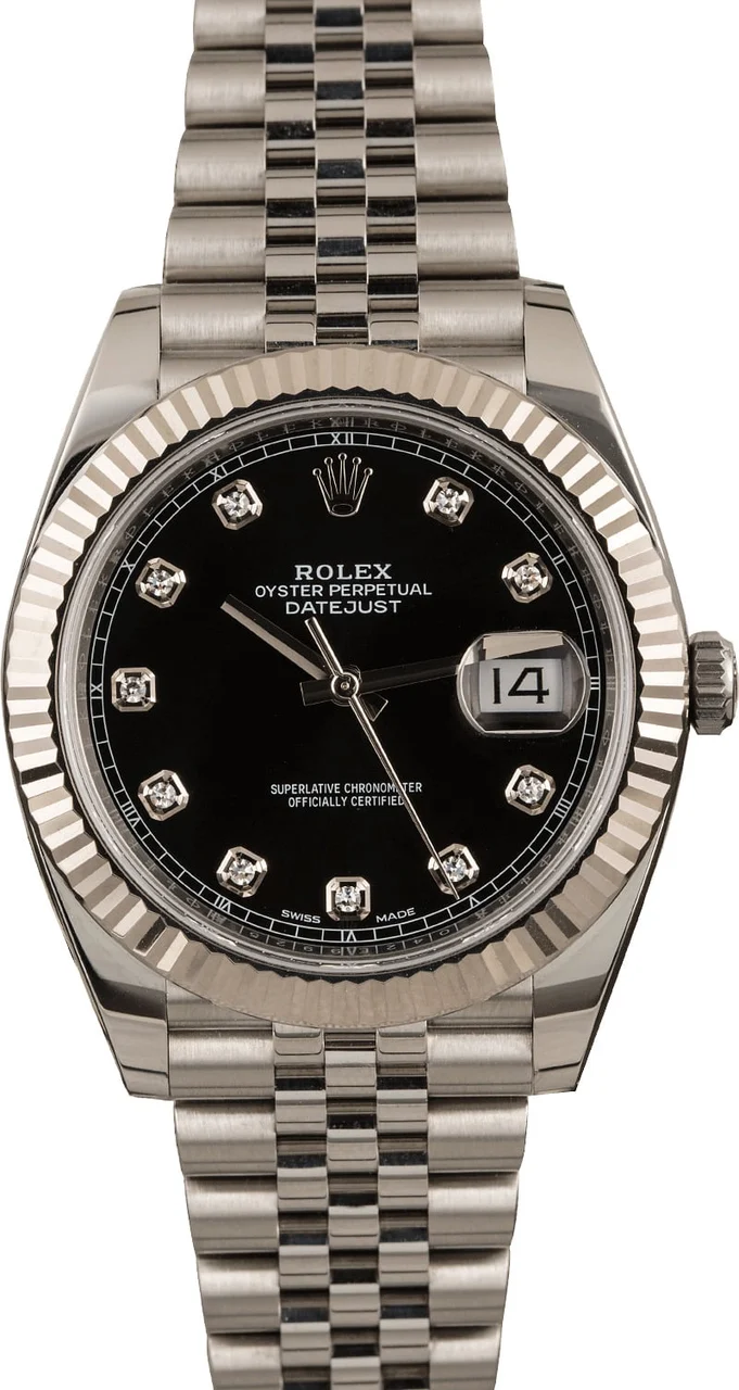 Rolex Datejust 41 Ref 126334 Black Diamond Dial 126334BKDJ 41 mm kol saati