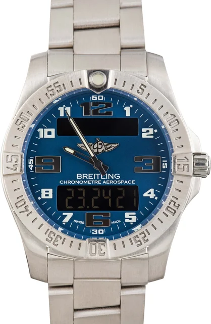 Breitling Aerospace EVO Titanium Blue Dial E7936310/C869 kol saati