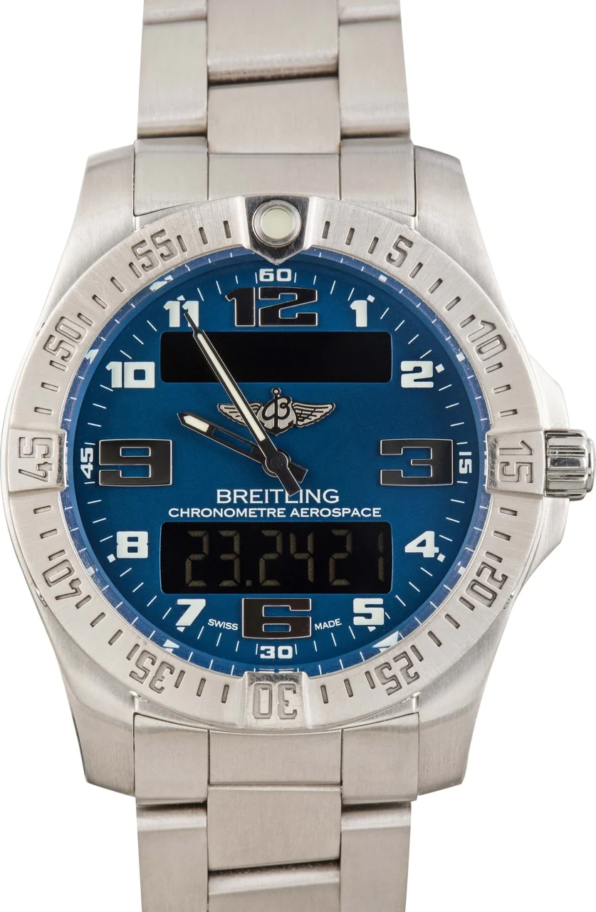 Breitling Aerospace EVO Titanium Blue Dial E7936310/C869 43 mm kol saati