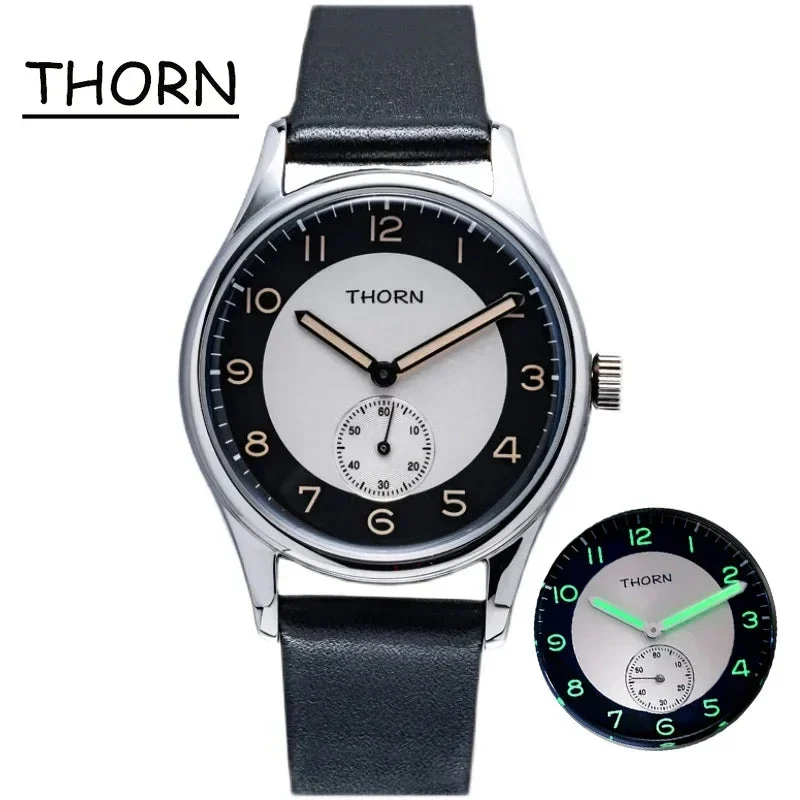 Tandorio THORN SHY021 38MM Japan Quartz Movement Sterile Dial K1 Glass 5ATM Luminous Sub Second 14:201447598#SHY021 Black;200007763:201336100 38 mm kol saati