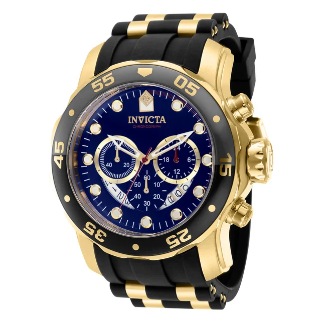 Invicta Pro Diver SCUBA Watch - 48mm. Gold, Black (37229) kol saati