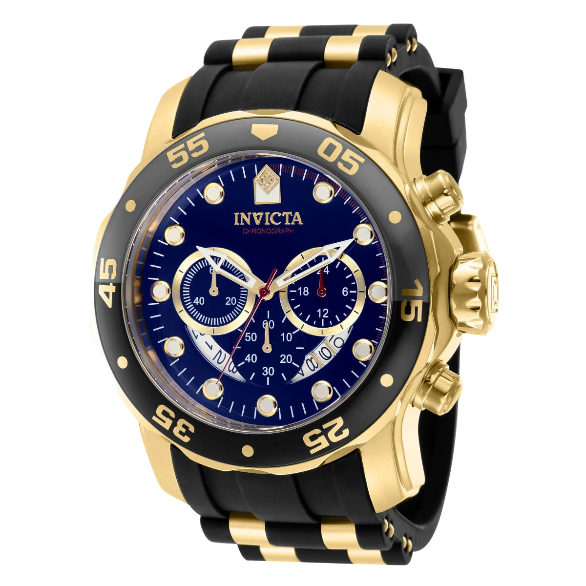 Invicta Pro Diver SCUBA Watch - 48mm. Gold, Black (37229) 48 mm kol saati