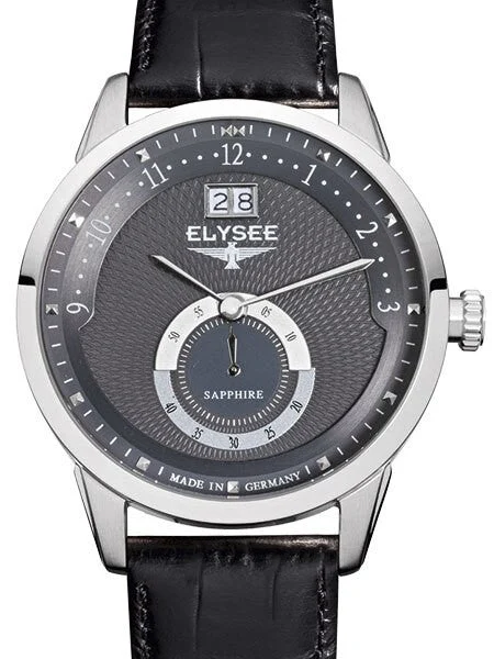 Elysee Mestor Swiss Quartz Dress Watch with Big Date and Sapphire Crystal #17003 41 mm kol saati