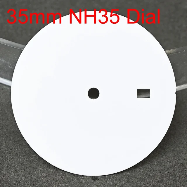 Tandorio Total Blank 35mm NH35 Watch Dial Matte White Watch Face Fit For NH35 Automatic Mo