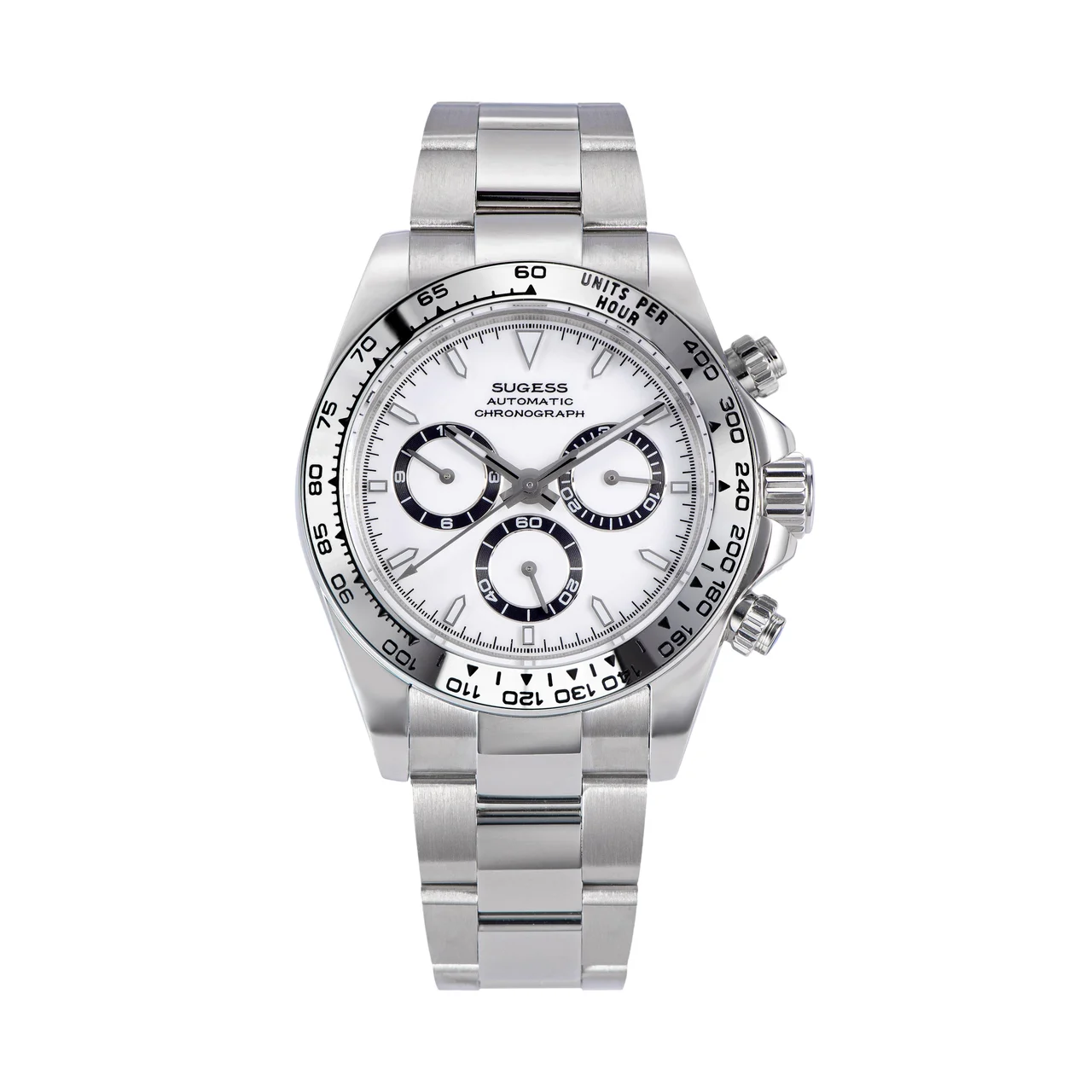 Sugess Automatic Chronograph S418-2.001 White Dial Stainless Steel 39 mm kol saati