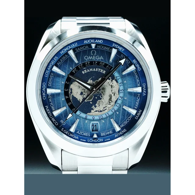 OMEGA Seamaster Aqua Terra 150M Worldtimer Summer Blue on Bracelet 210000075952 kol saati