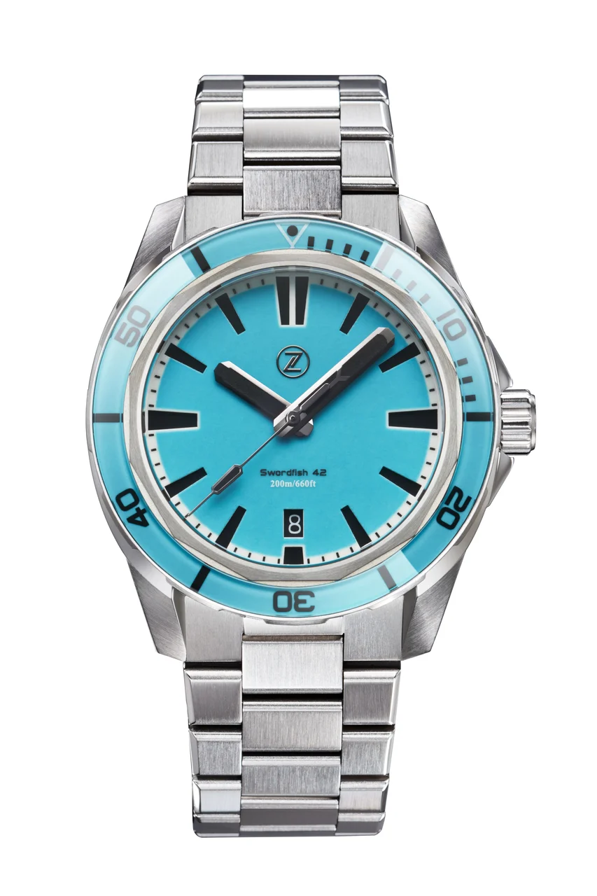 Zelos Swordfish 42mm SS 'Sky Blue' 42 mm kol saati