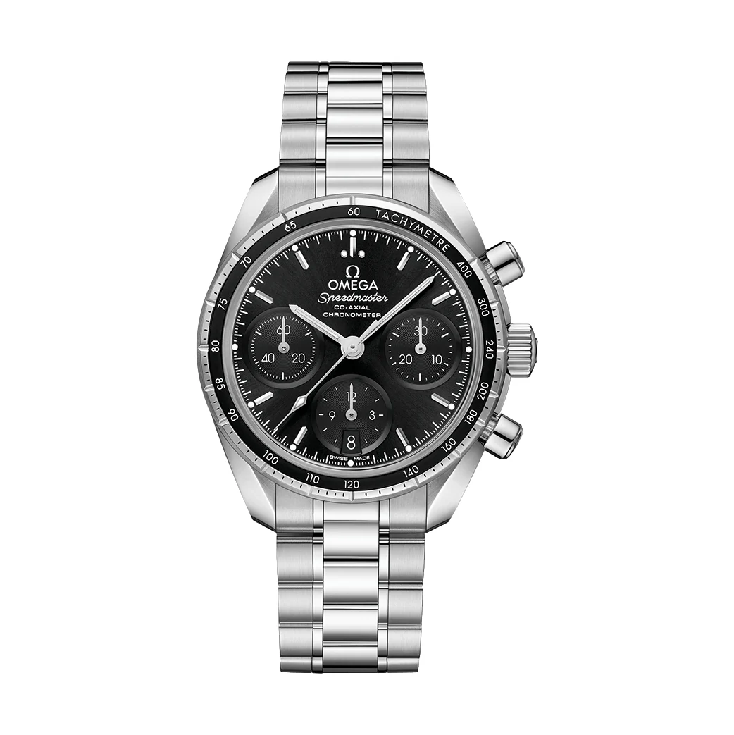 OMEGA Speedmaster Chronograph 38mm - Black on Bracelet O32430385001001 38 mm kol saati