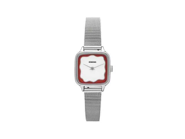 Komono Kate Wave Royale Silver Maroon KOM-W4293 kol saati