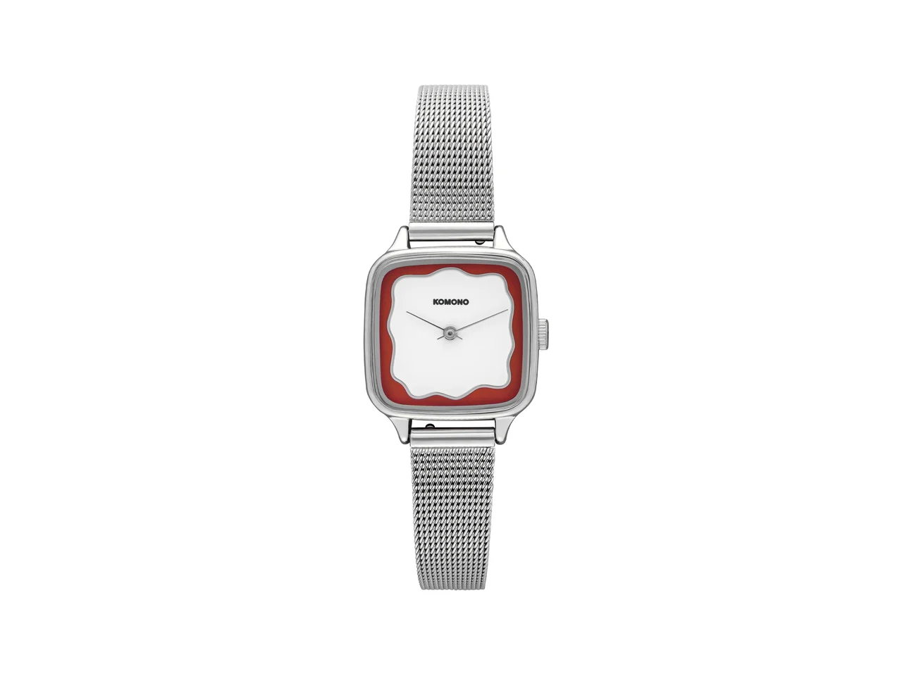 Komono Kate Wave Royale Silver Maroon KOM-W4293 kol saati