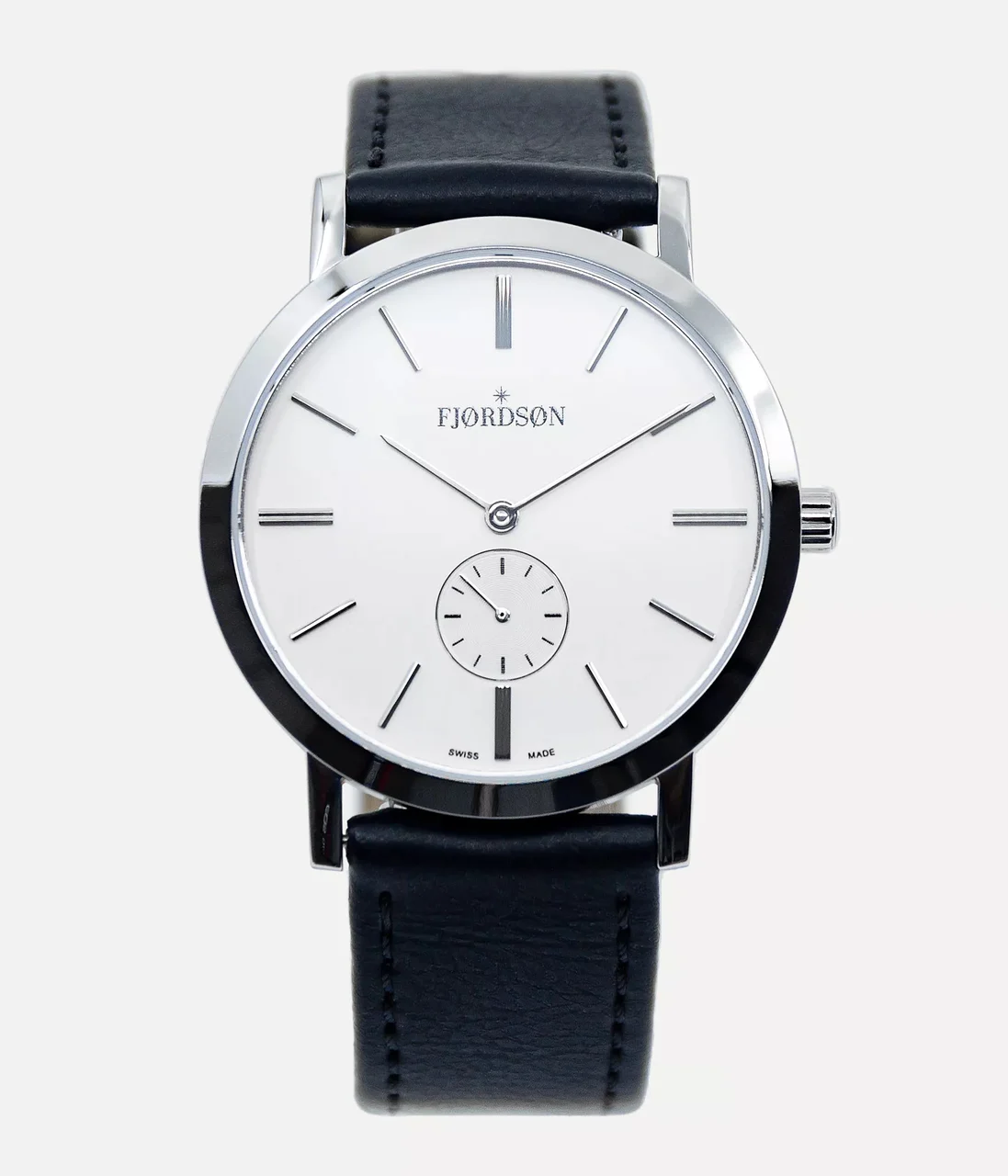 Fjordson #SLIM | White Dial With Vegan Leather Strap - Watch #SLIM | White Dial With Vegan Leather Strap - Unisex Watch 37 mm kol saati