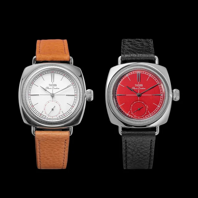 Tandorio Watches THORN T017 Square pillow-shaped 36mm Pilot couple VD78 quartz Double Dome