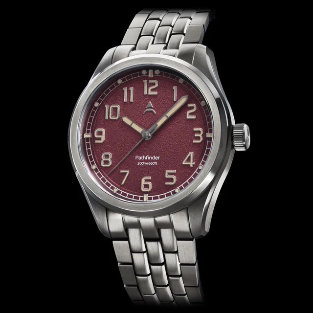 Axios Pathfinder 200M Everyday Watch with Crimson Dial #AX-PTH-01 kol saati