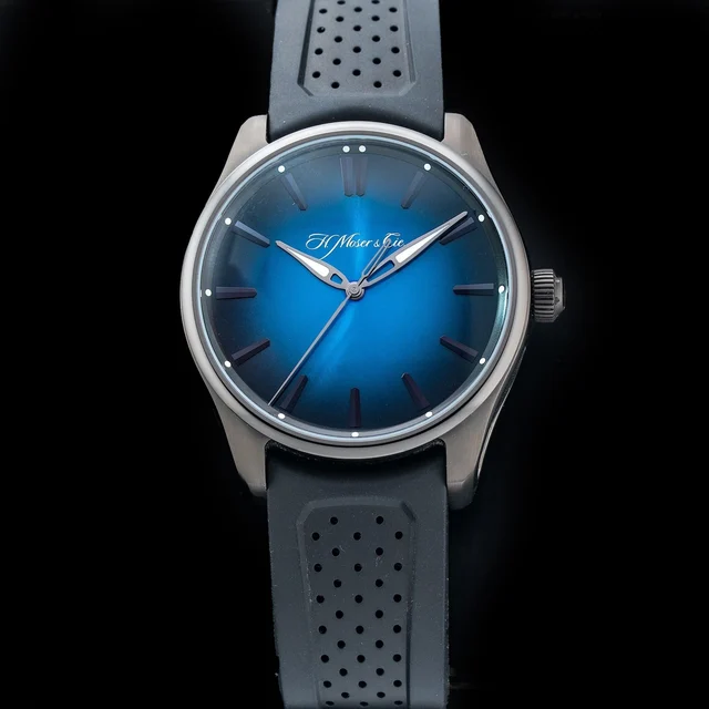 H. Moser & Cie. - Moser & Cie. Pioneer Centre Seconds Funky Blue Black Edition 3200-1205 2