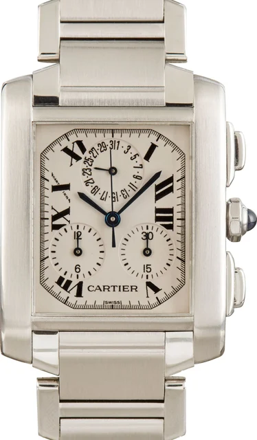 Cartier Tank Francaise Chronoflex Stainless Steel W51001Q3 kol saati