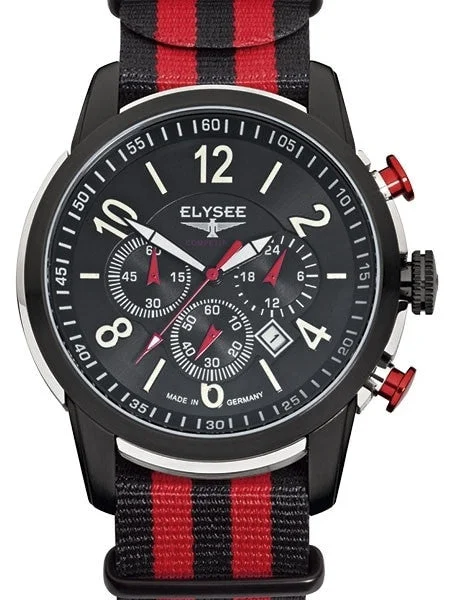 Elysee The Race I Quartz Chronograph Watch with 60-minute Stopwatch and Sapphire Crystal #80524 45 mm kol saati