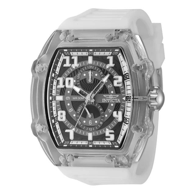 Invicta Open Box Racing Cyclone Watch - 48.5mm, White (AIC-48447) kol saati